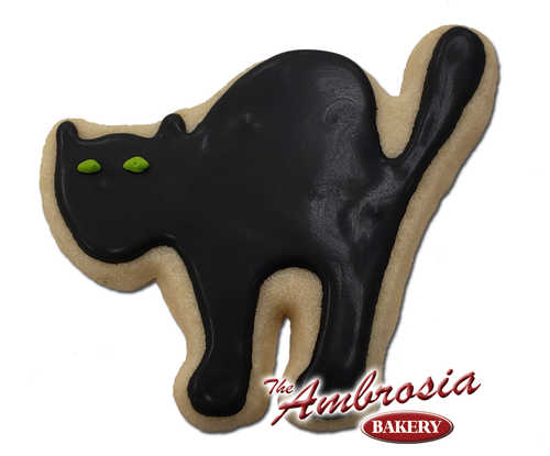 Black Cat Decorated Cut-Out Cookie