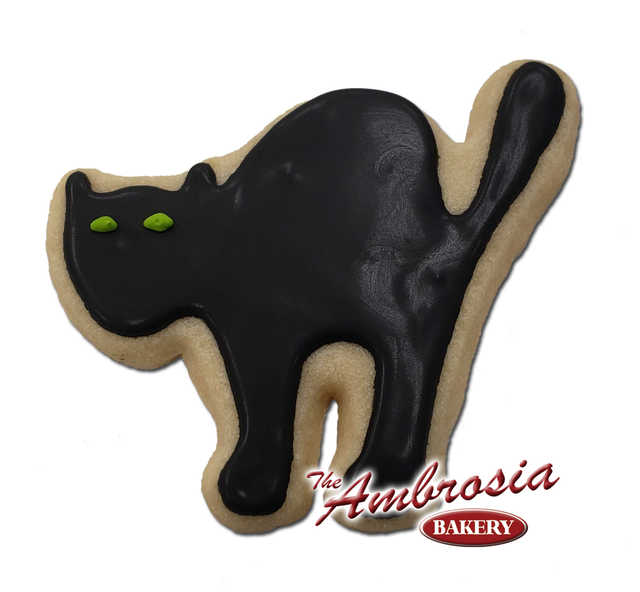 Black Cat Decorated Cut-Out Cookie