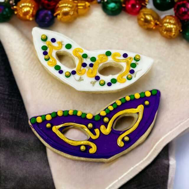 Mardi Gras Masks Cutout Cookies (12)