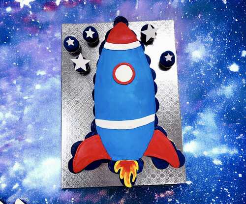 Rocket Ship Cupcake Cake