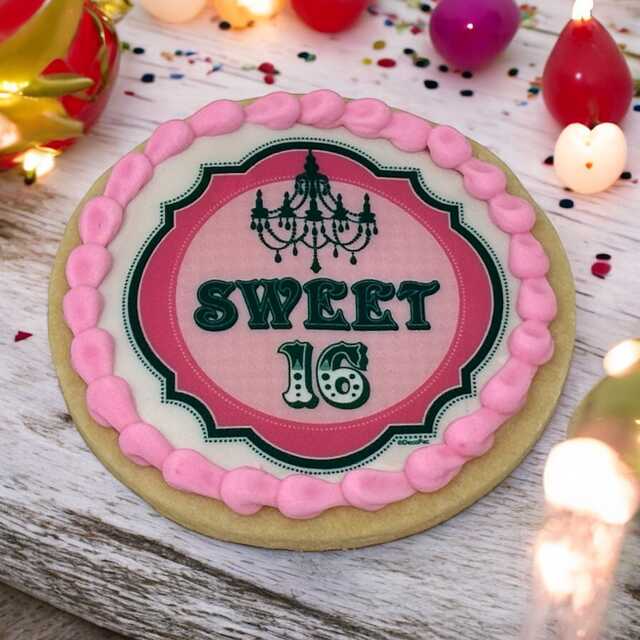 Sweet 16 Birthday Edible Image PhotoCake® Cookie (12 Cookies)