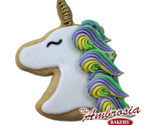 Unicorn "Mardi Gras" Decorated Cookies 