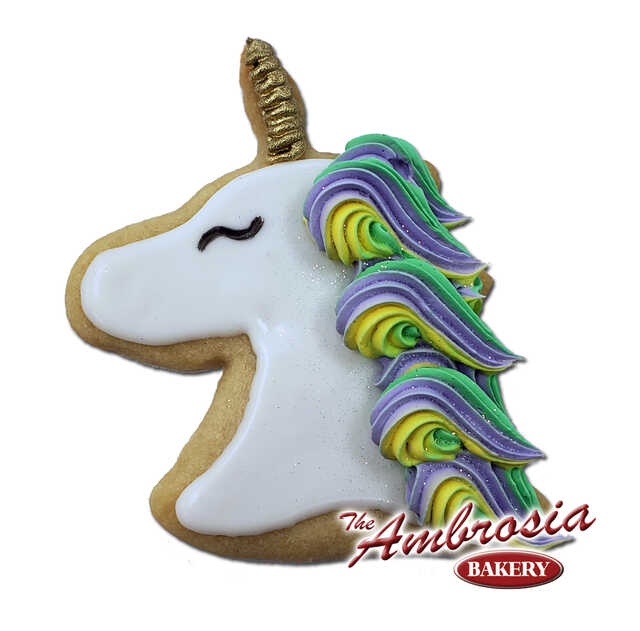 Unicorn "Mardi Gras" Decorated Cookies 