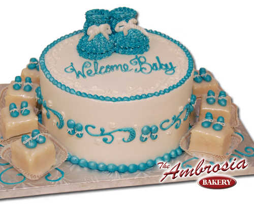 Welcome Baby Booties with Petit Fours