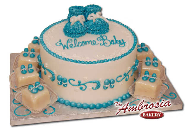 Welcome Baby Booties with Petit Fours