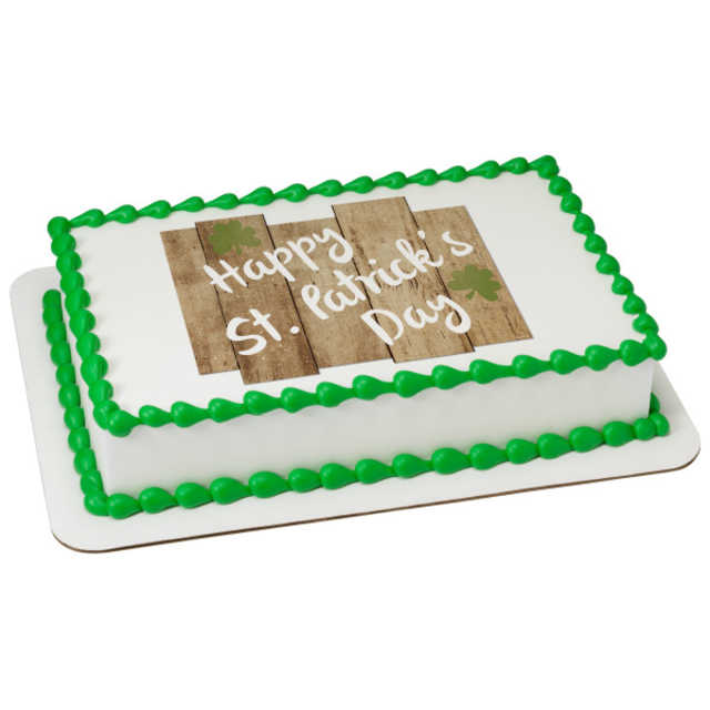 Happy St. Pat's Day Fence PhotoCake® Image